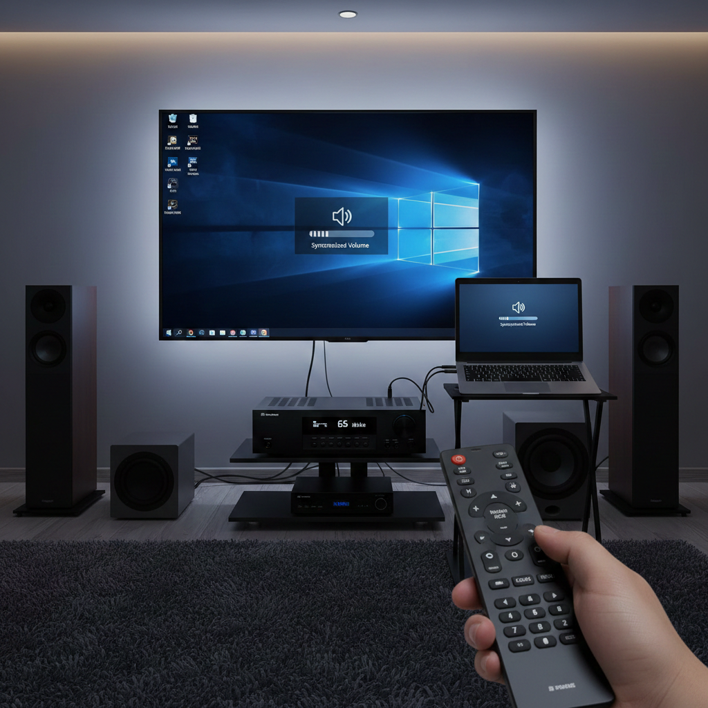 同步天龙功放和电脑的音量